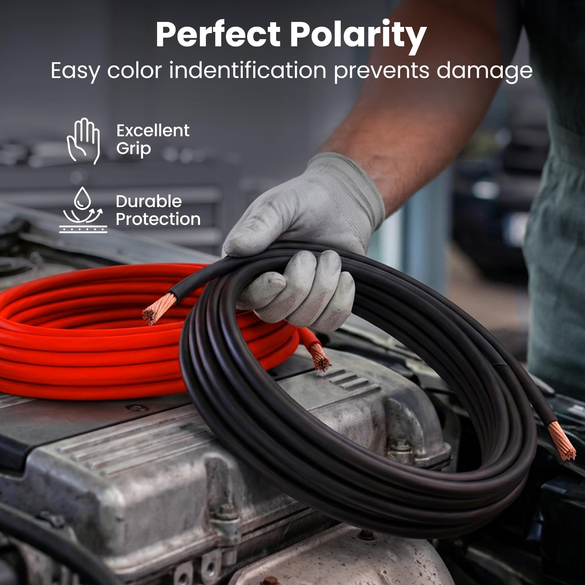 GearIT Cable de calibre 1/0 (7,6 m – rojo translúcido) de aluminio recubierto de cobre, CCA, cable de batería primario automotriz, cable de batería, altavoz de audio para coche, remolque, amplificador