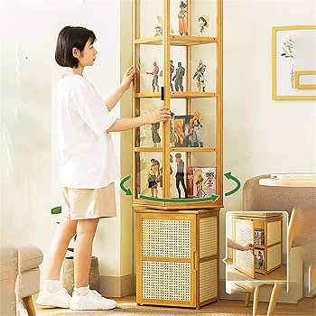 Amazon｜骨董品陳列キャビネット、アクリルガラスドア付き収納棚