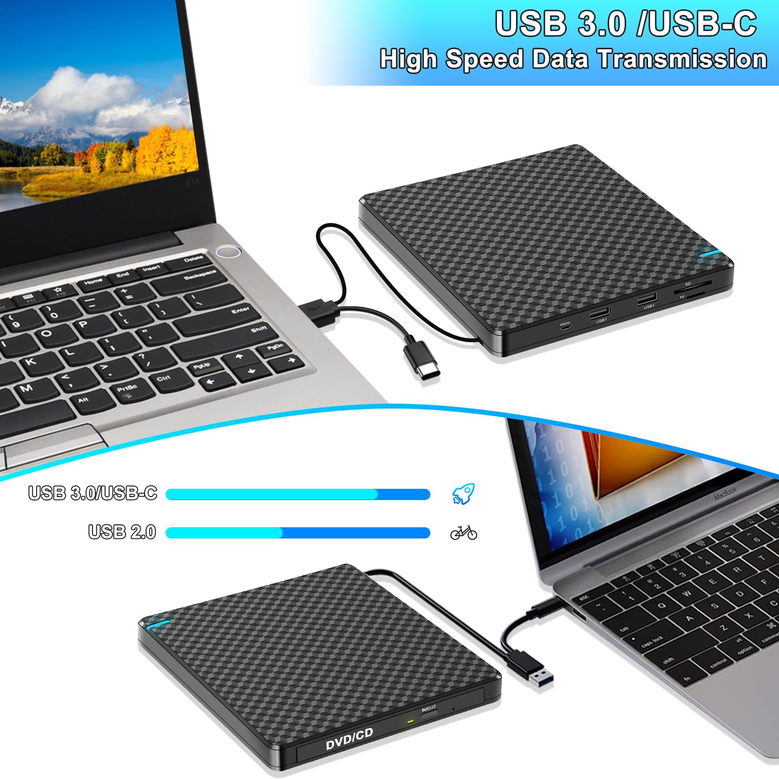 Unità CD DVD esterna per computer portatile