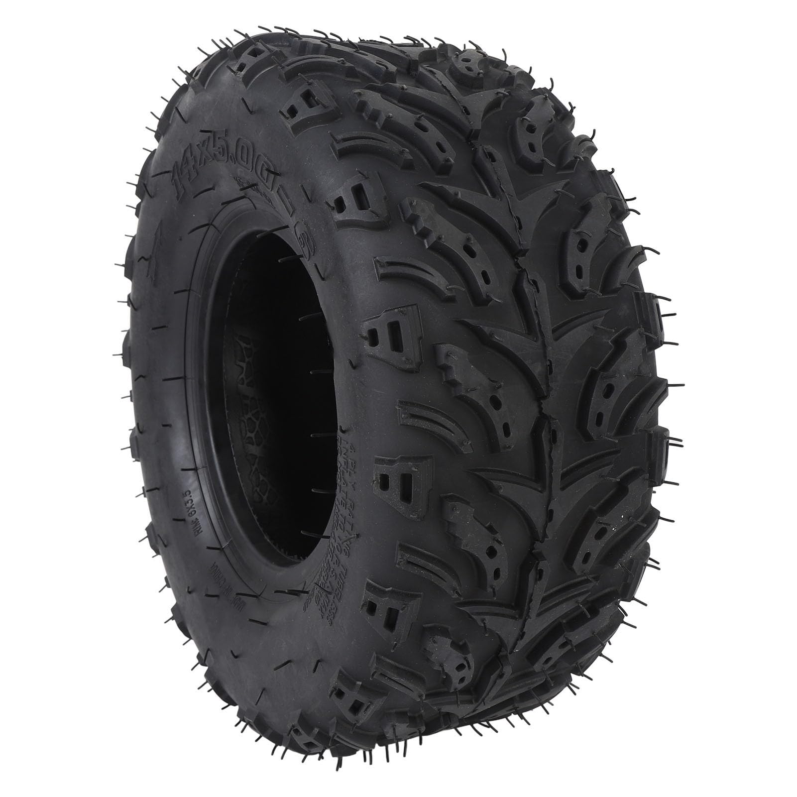 14x5.00-6 Pneumatico per Ruota, Pneumatico in Gomma Tubeless per Aspirazione, Robusto ATV Quad Off Road Go Kart Carrello da Mini Bici Pneumatico per Ruota Anteriore con Cerchio