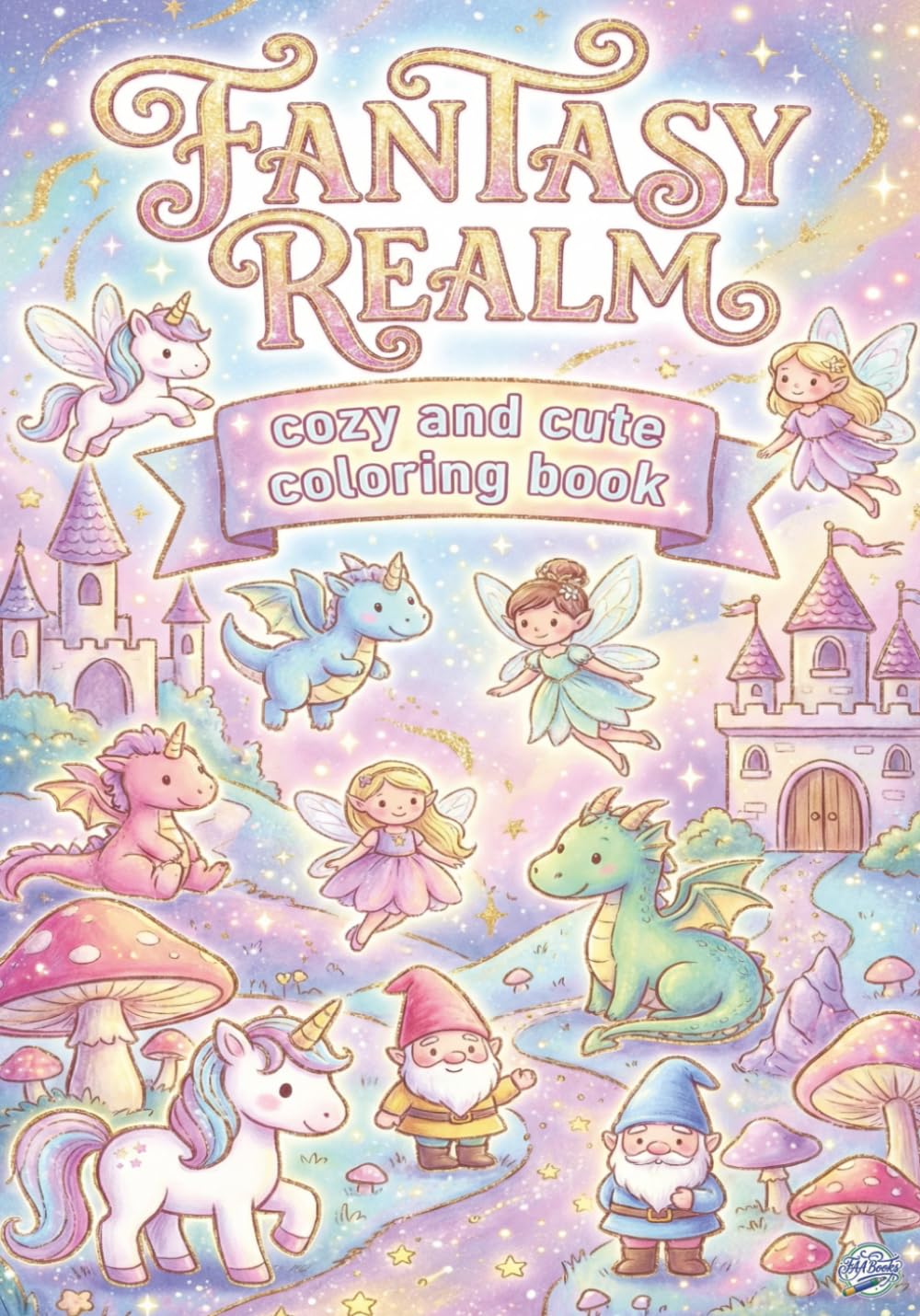 Fantasy Realm Cozy and Cute Coloring Book: Single-Sided Coloring book, 7x10 Inches, 30+ Coloring Pages