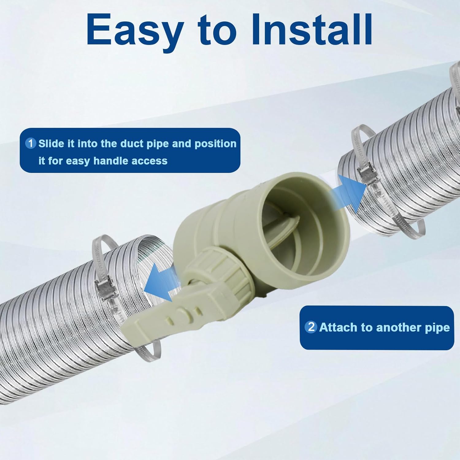 TOP-VIGOR 3 Inch HVAC Duct Manual Volume Damper, PP Airflow Control Backdraft Damper for ACS, Vents, Fans, Extractors, Range Hoods, Heating Systems, and Other HVAC Applications