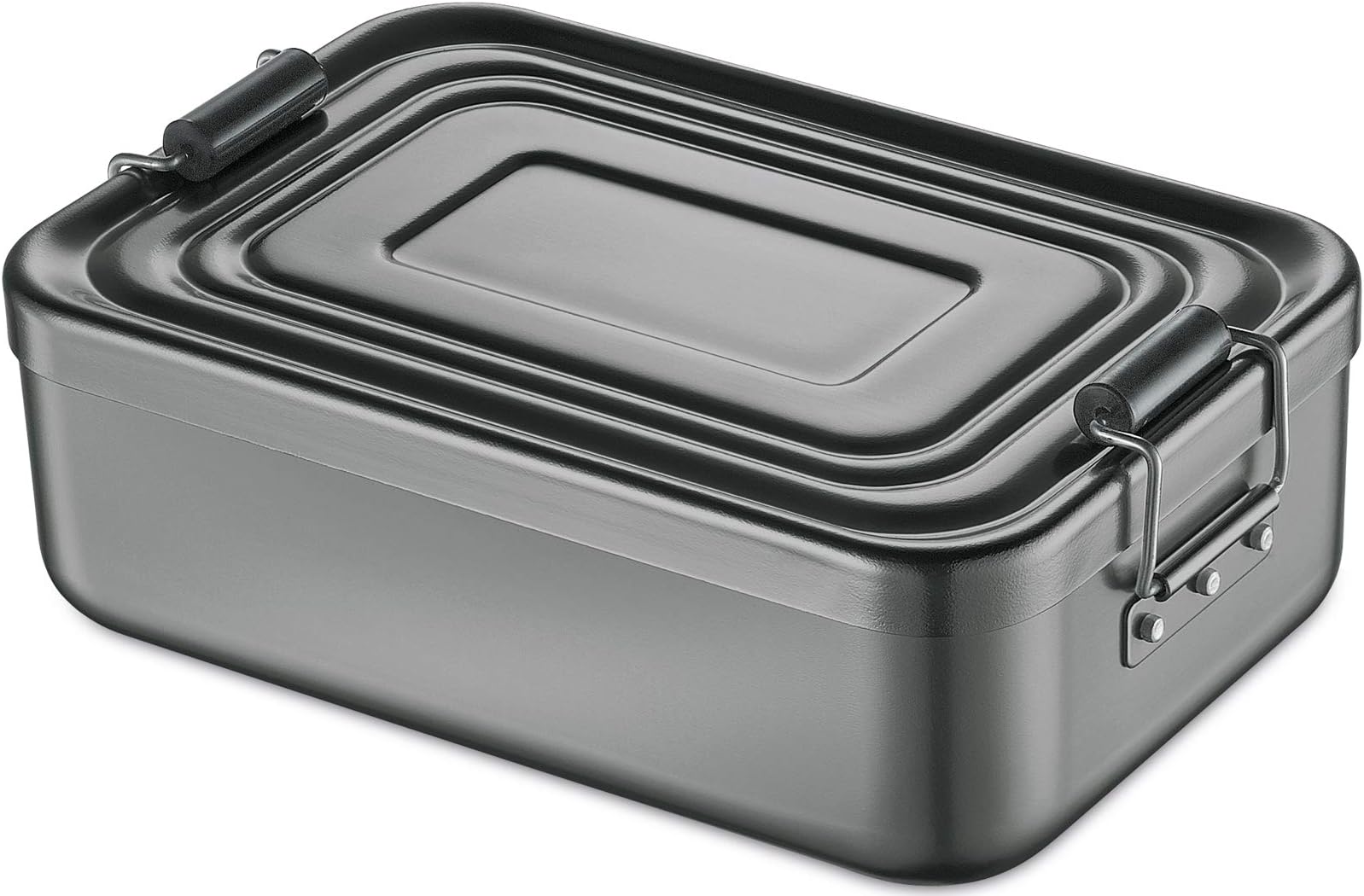 KüchenprofiLunch Box 18x12x5cm of Aluminium in anthracite, Metal, 18 x 12 x 5 cm