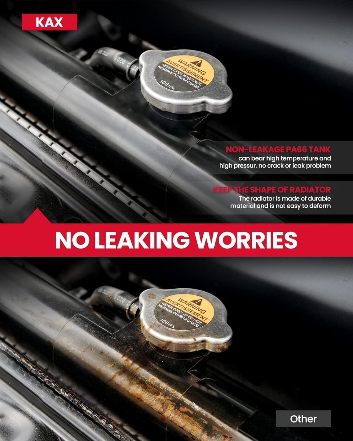 Radiator KAX CU2291 Aluminum Core Radiator Compatible with Ram 1500 1998-2002,Ram 2500 1998-2002,Ram 3500 1998-2002