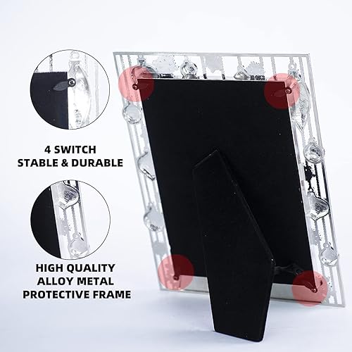 Miniatura 3 de Mulumu Marco de fotos de copo de nieve de 5 x 7 pulgadas, de metal, de Navidad, de alta definición, para mesa, hogar, regalo decorativo de