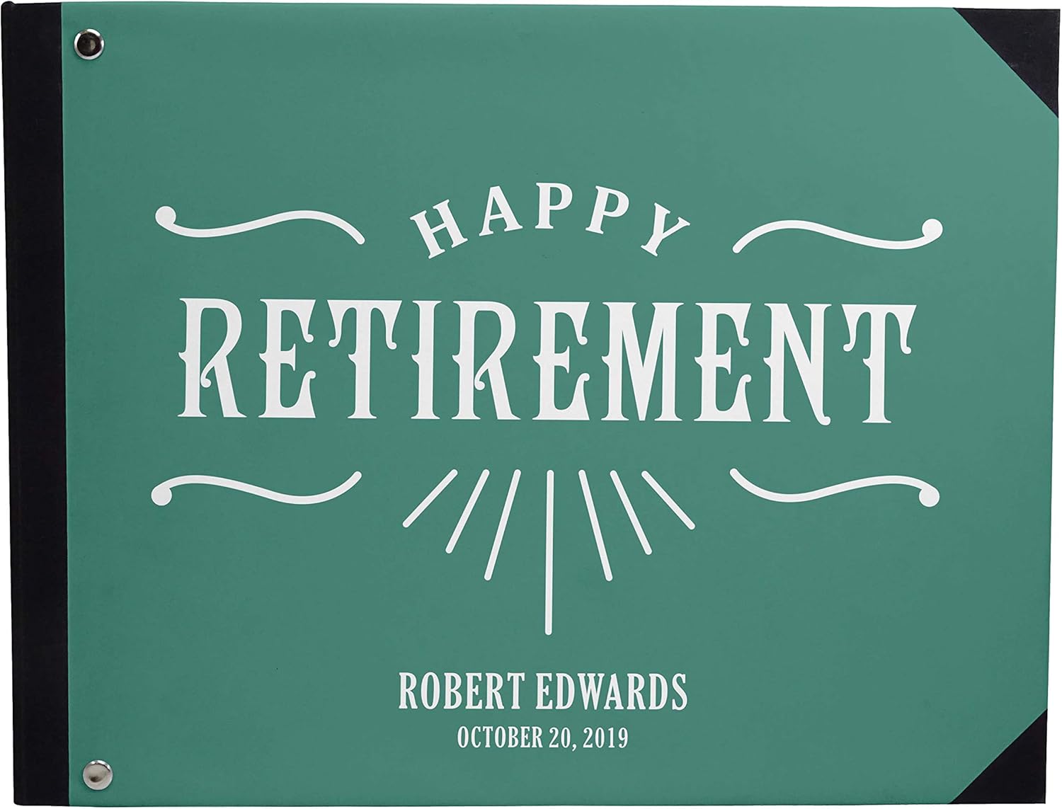 Darling Souvenir Green Text Retirement PartyGuestbookHardbound Cover Personalized Printed Keepsake MemoryGuestRegistry-9 x 12 Inches