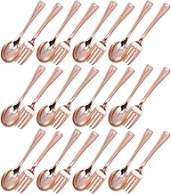 HEMOTON 1 conjunto de colheres de sobremesa, garfos de aço inoxidável, colher para servir de chá, jantar e bolo, garfos de frutas para sobremesa, salada, aperitivo, coquetel, ouro rosa