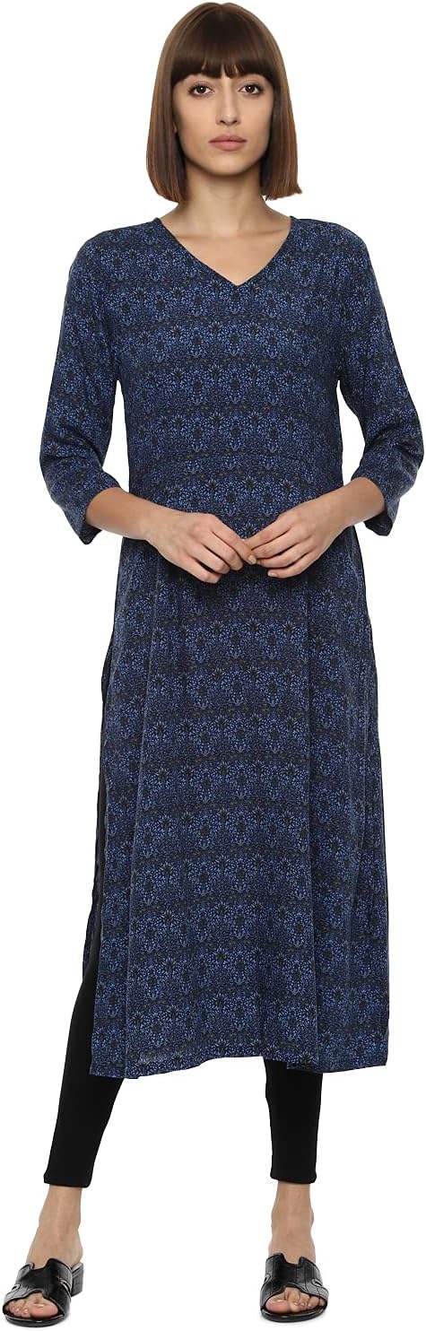 Women's Rayon Print Regular Tunic Shirt