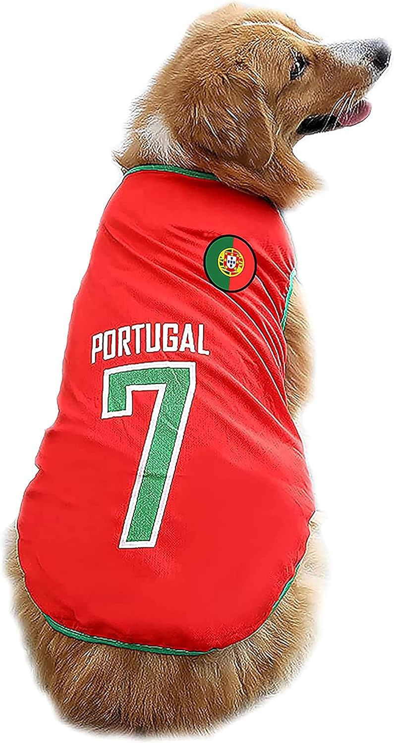 GabeFish Dog World Cup T Shirt Pets Football Jersey Sports Soccer National Team Vest Cat Summer Cool Clothes Apparel Portugal 6X-Large