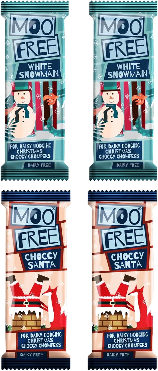 Dairy Free Milk Chocolate Santa Bar and White Chocolate Christmas