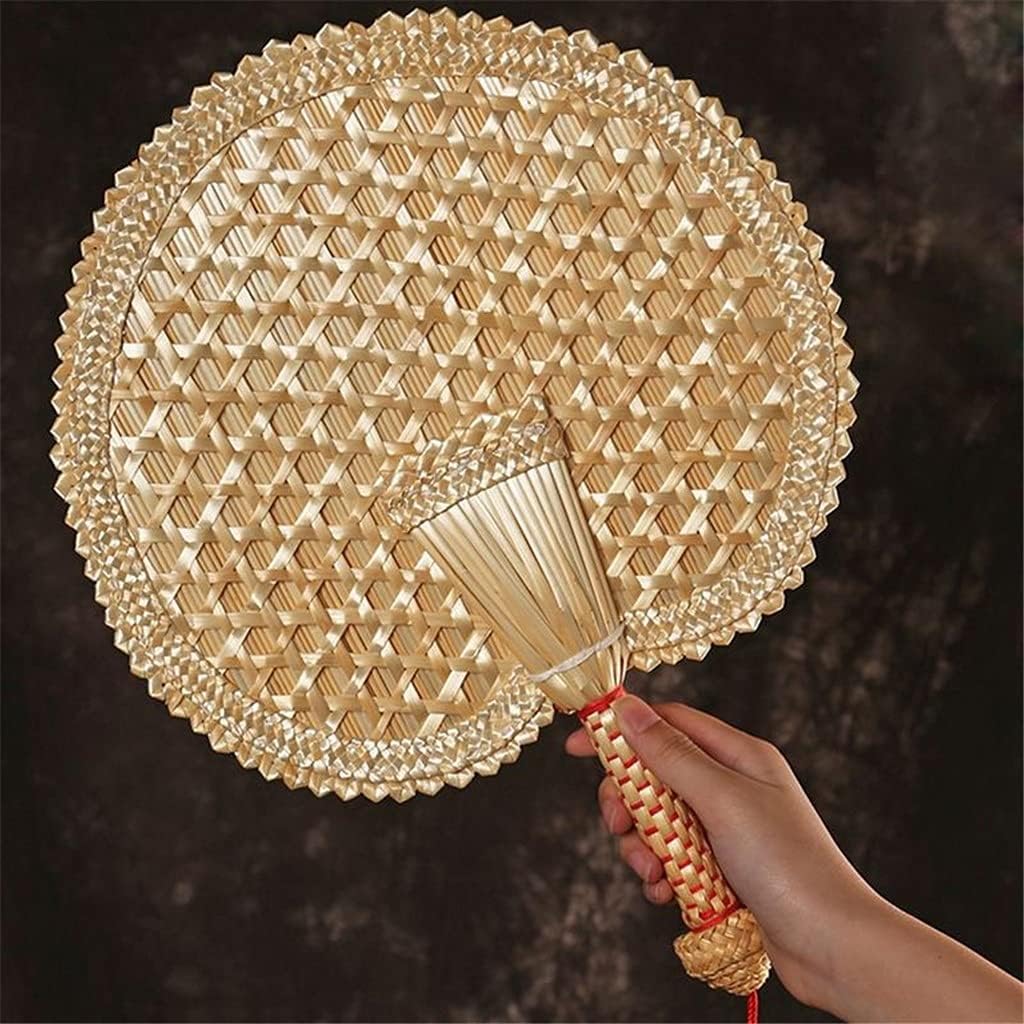 Hand-woven Woven Hand Fan Old Natural Friendly Decorative Round