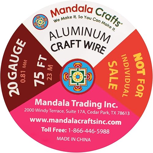 Miniatura 96 de Mandala Crafts - Alambre de aluminio anodizado de calibre 22 para hacer joyas - 121.92 m de alambre flexible de color en tonos pastel - Flexible