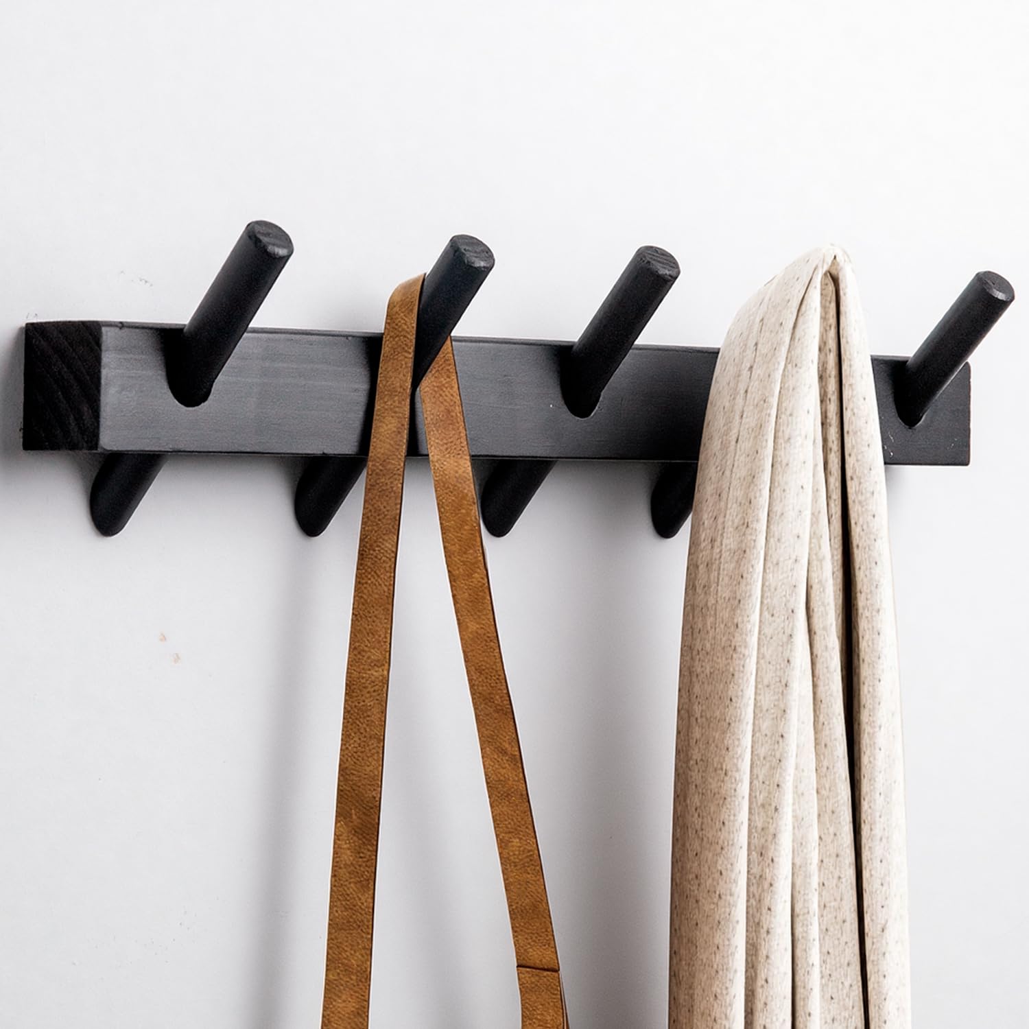 Photo 1 of SZXDS Wall Hook Rack,Solid Wooden Coat Rack Wall Mount,Removable Wood Wall Hooks for Hanging,Installation in Entrances Bathrooms and Utility Rooms for Storage(Natural, 5 Hooks)