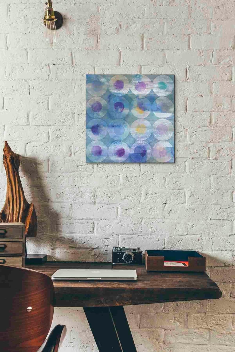 Epic Graffiti 'Touching Circles III' by Danhui Nai, Canvas Wall Art, 12"x12"