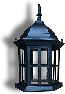 Chesapeakecrafts Authentic Lighthouse Top with Metal Grills and Real Glass Windows. Weatherproof Metal Top for DIY Yard Lighthouses. Powder-Coated Cast Aluminum. (Small 12 x 8 x 7) with grids