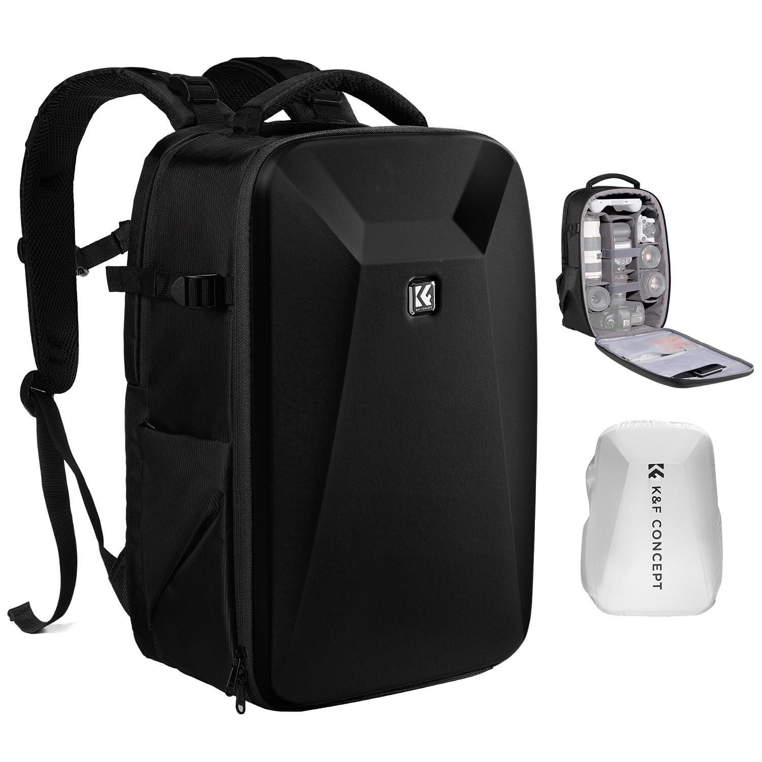 K&F Concept カメラバッグ カメラリュック リュックサック 大容量 おしゃれ EVA耐衝撃 22L 16インチPC収納＆三脚収納可 一眼レフカメラバッグ