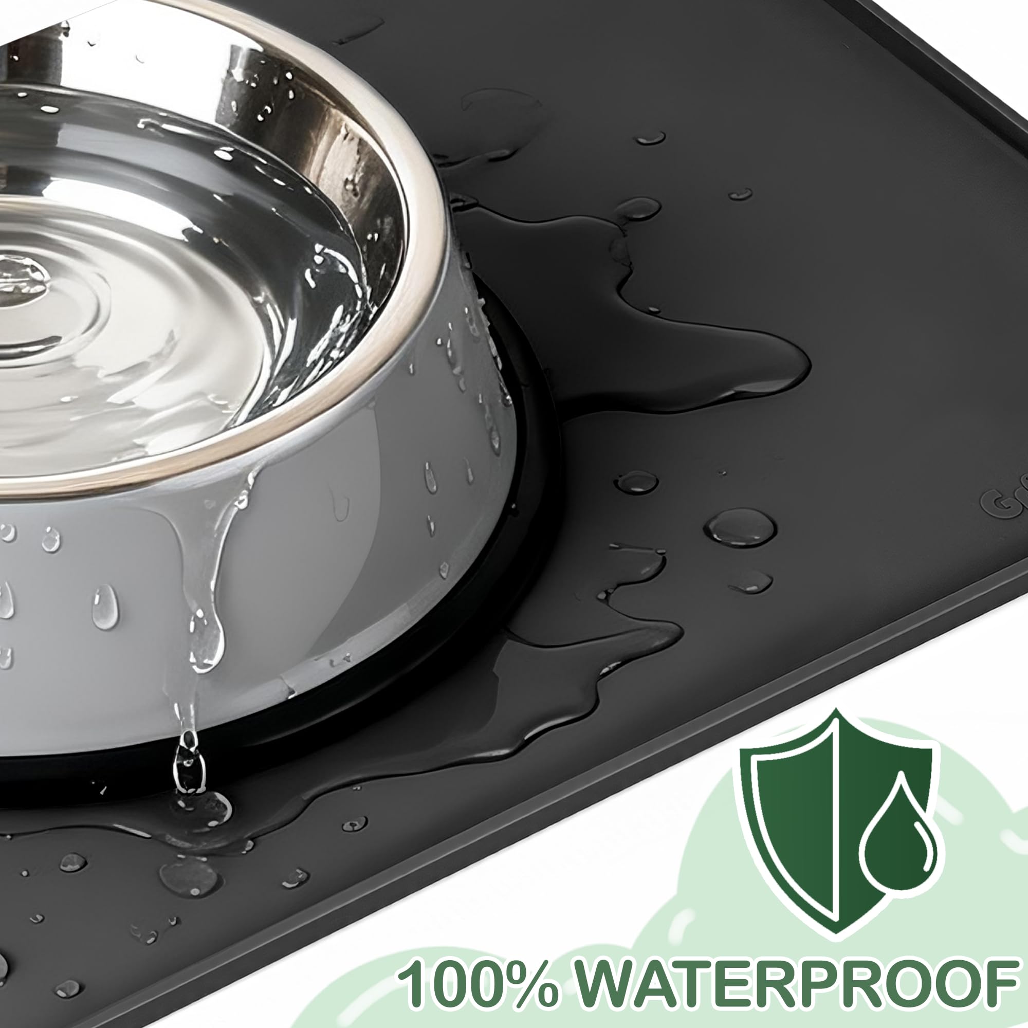 Tapis d'alimentation en silicone 100 % imperméable, résistant à la déformation, bord surélevé sans BPA, set de table antidérapant avec rebord haut pour éviter les déversements, passe au