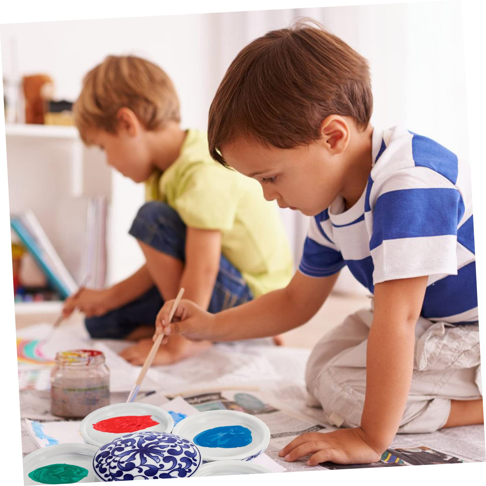 Tavolozza Ceramica a 5 Strati per Pittura, Set Unico | Struttura Impilabile, Finitura Decorativa, per Acquerello e Pigmenti, Uso Pratico per Artisti Adulti