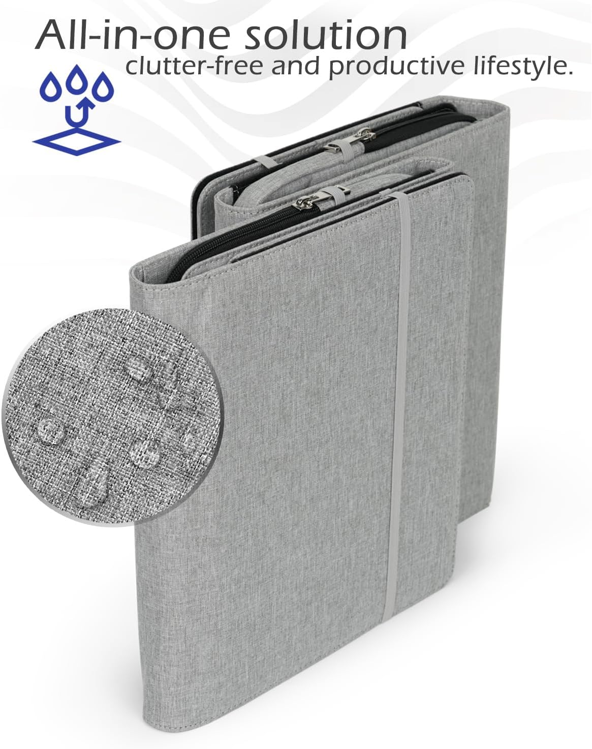 Folio Cover Compatible with Rocketbook Spiral Notebook Built with a Large Capacity Removable Zipper Storage Pouch, Desktop Organizer Office, Home & School, Gray, Letter Size (8.5" x 11")