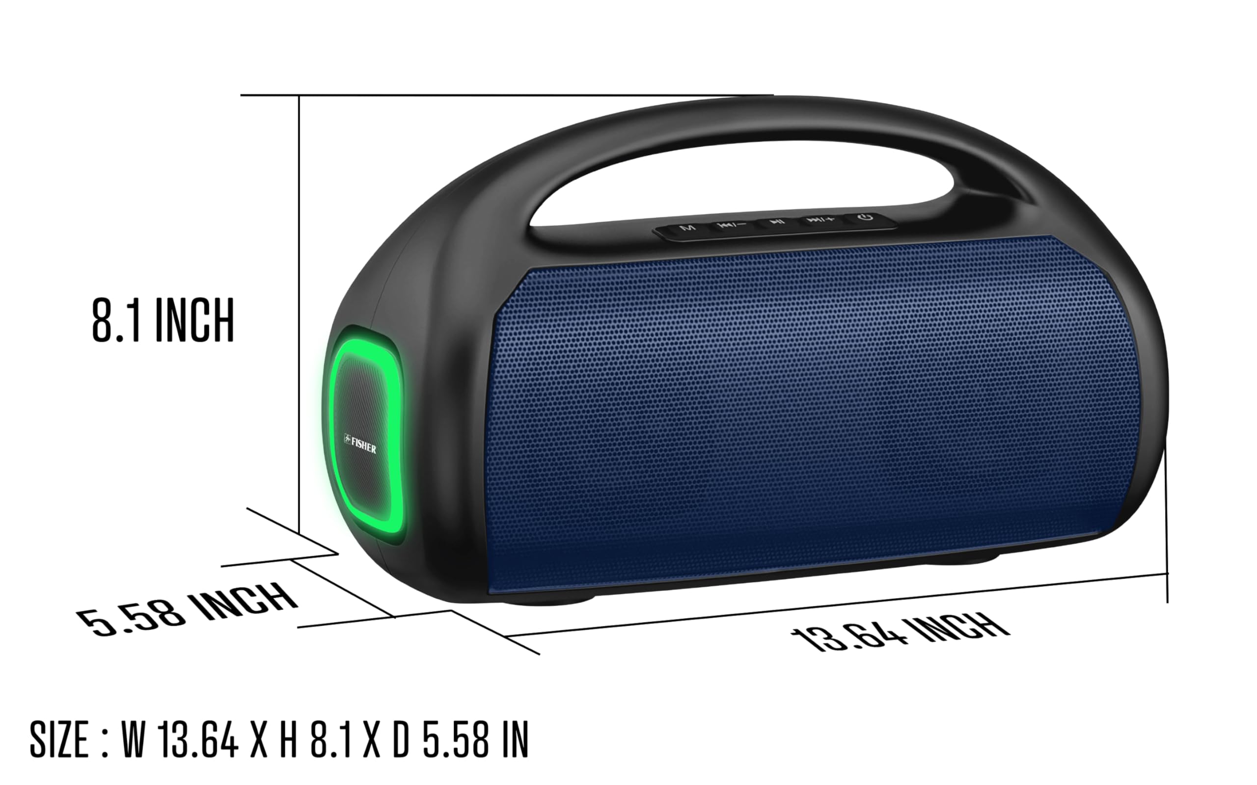 Fisher Portable Bluetooth Speakers with 20W Peak Power | Portable