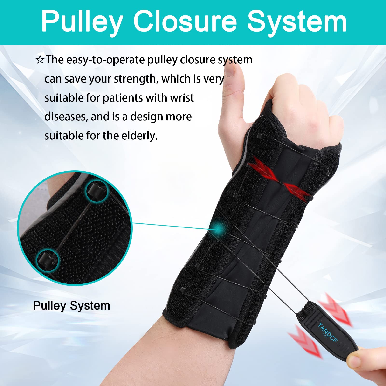TANDCF bestlife Muñequera universal unisex para antebrazo y muñeca, muñequera reversible para túnel carpiano, férulas ajustables para antebrazo nocturno, 26 cm de longitud (doble mano, universal)