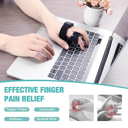 Miniatura 4 de Férula de dedo de gatillo, soporte estabilizador para nudillos para aliviar el bloqueo de los dedos, doblado, tendinitis, rigidez, alivio del dolor