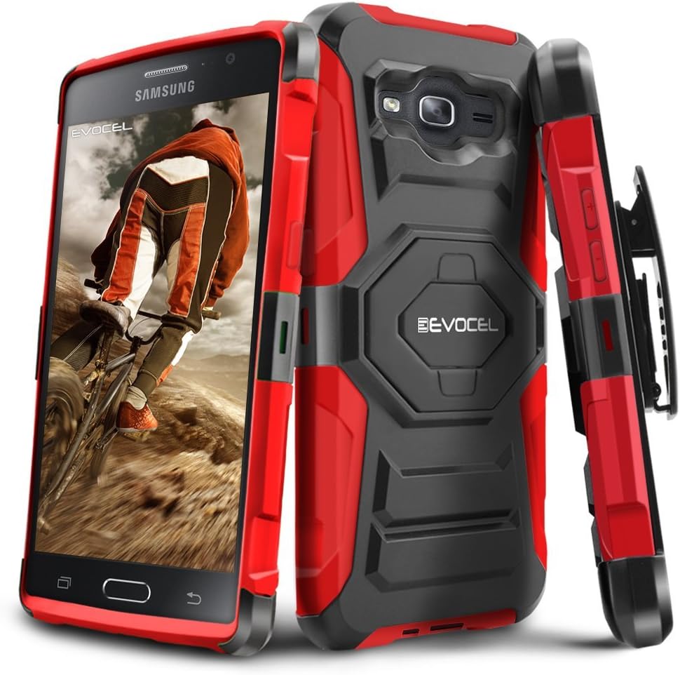 Galaxy On5 Case, Evocel [New Generation Series] Belt Clip Holster, Kickstand, & Dual Layer for Samsung Galaxy On5 (Model No G550), Red (EVO-SAMON5-XX03)