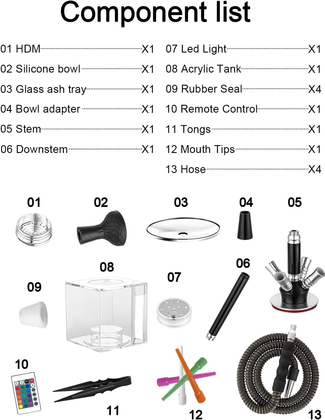 Hookah Set 4 Hose HOKASET - Image 3