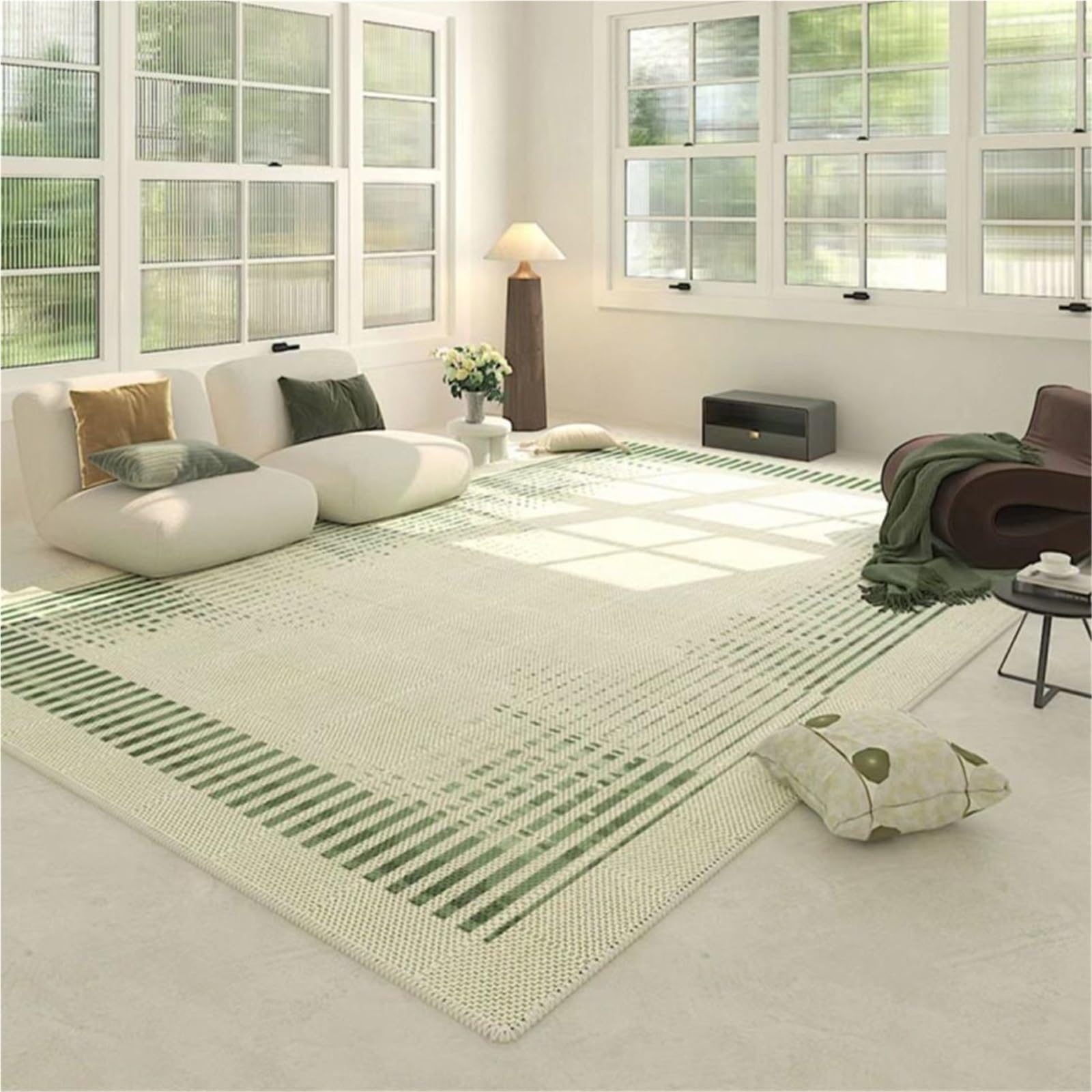 Tapis de salon lavable mince envers caoutchouc antidérapant de chambre