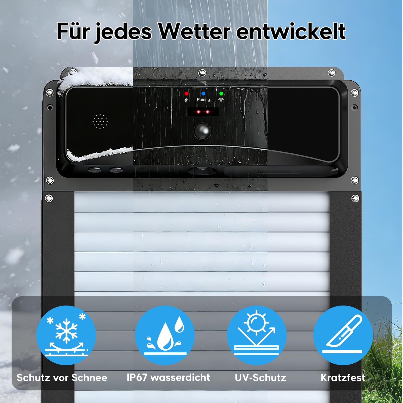 Automatische Hühnerklappe Solar mit 120 m Funkfernbedienung, Hühnerklappe Automatisch Rolltür mit 120° Bewegungserkennung, Timer, Intelligenter Einklemmschutz Elektrische Hühnertür