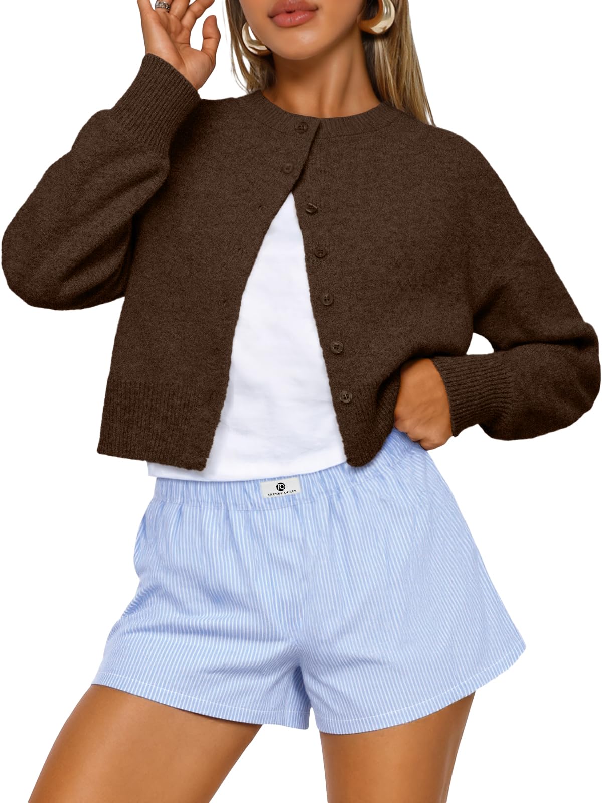 Trendy Queen Cropped Cardigan Sweaters for Women Fall Fashion Clothes 2026