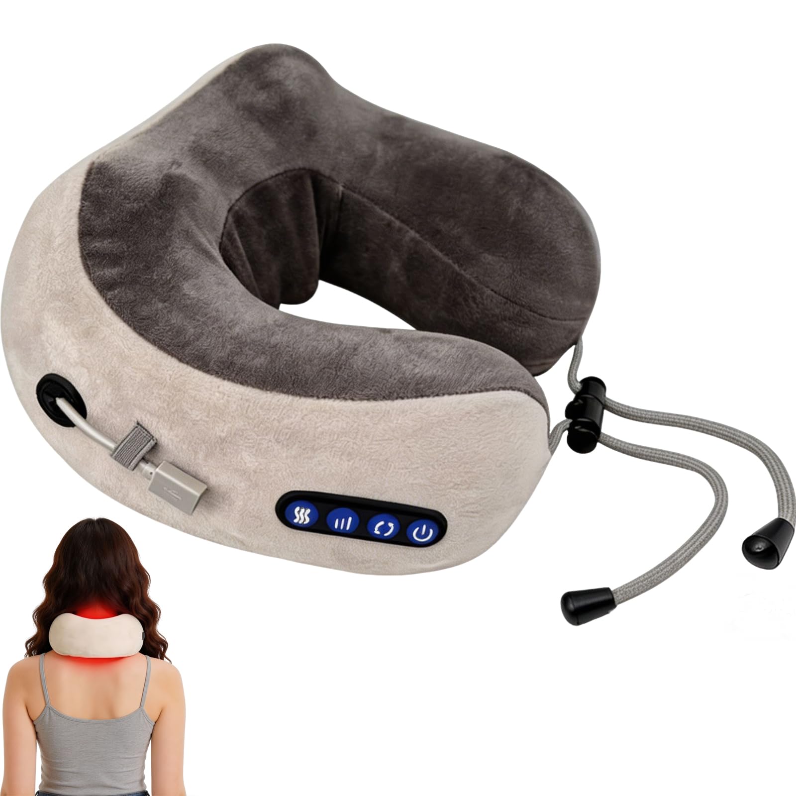 FELIXIZ Masseur Cervical avec Pétrissage 3D, Vibrations et Chaleur. 3 Vitesses. Coussin Réglable Sans Fil. 15 Min Arrêt Auto. Pour Maison, Bureau, Voyage.