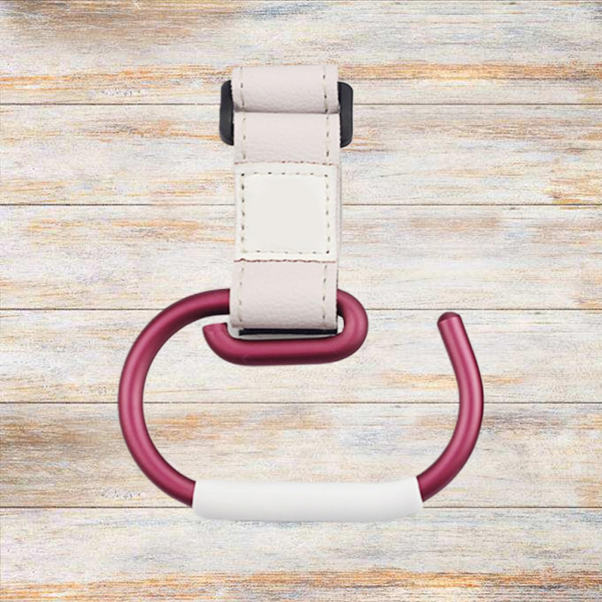 Aluminum Alloy Stroller Hooks with Pu Cover, Simple Design Stroller Accessories Clips for Hanging Bags, Wallets, Groceries, Suitable for Bikes and Walking Rollators, Sturdy image 5