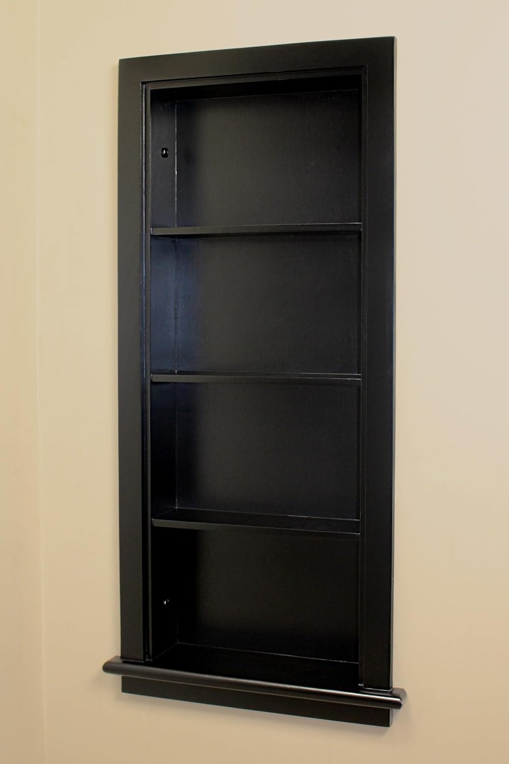 Fox Hollow Furnishings 14x36 Aiden Recessed Wall Niche Medicine Cabinet Replacement, in The Wall Bathroom Cabinet Insert Shelf/Shelves, Made in North America, Real Wood, NO MDF, Plain, Black