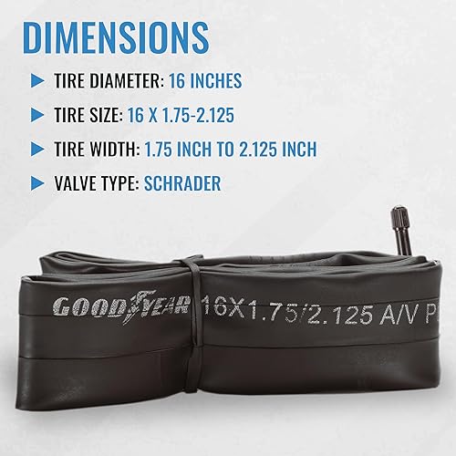 Miniatura 76 de Goodyear Tubo de bicicleta con caucho butílico - Tubos de bicicleta confiables para ciclismo premium