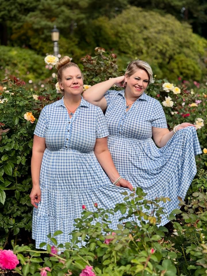 Image of CARCOS Plus Size Dresses for Curvy Women Collared Vneck Short Sleeve Dresses Midi Summer Ruffle Dress with Pocket XL-5XL