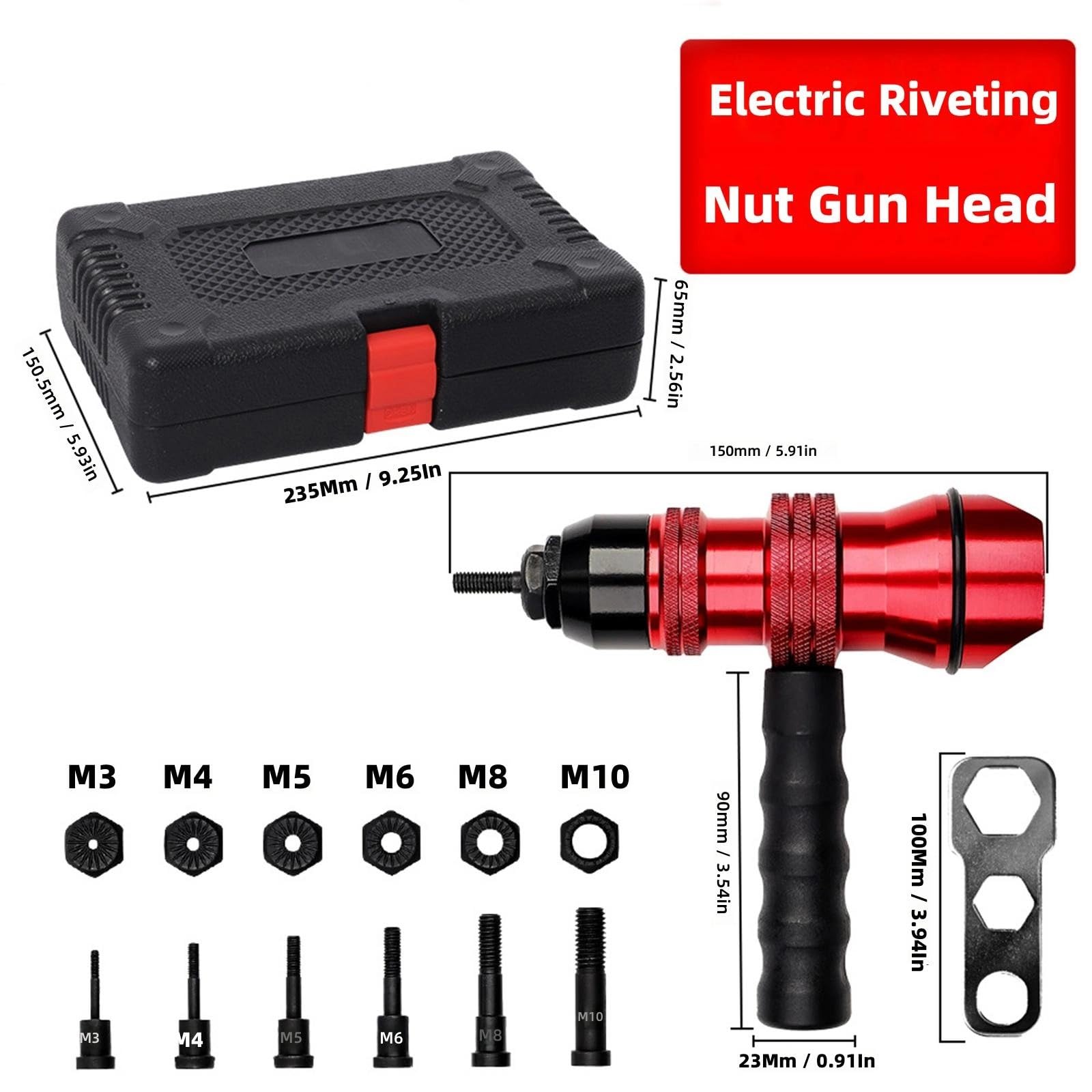 Adattatore per dado rivetto per dado elettrico Rivetto elettrico Adattatore per trapano Rivettatrice Strumento adatto per ambienti difficili per trapano
