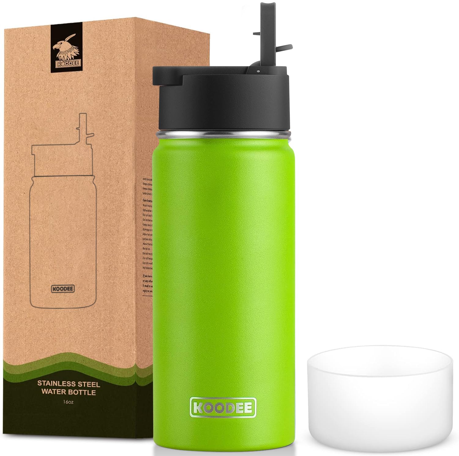 Amazon.com: Koodee 16 oz Water Bottle-Stainless Steel Double Wall