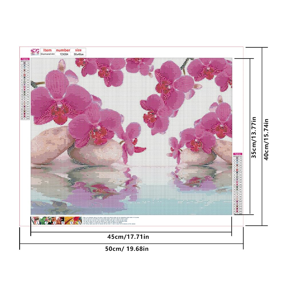 DCIDBEI Diamond Painting Orchidee - 50x40cm 5D Diamant Malerei Set Mit Quadratischen Steinen