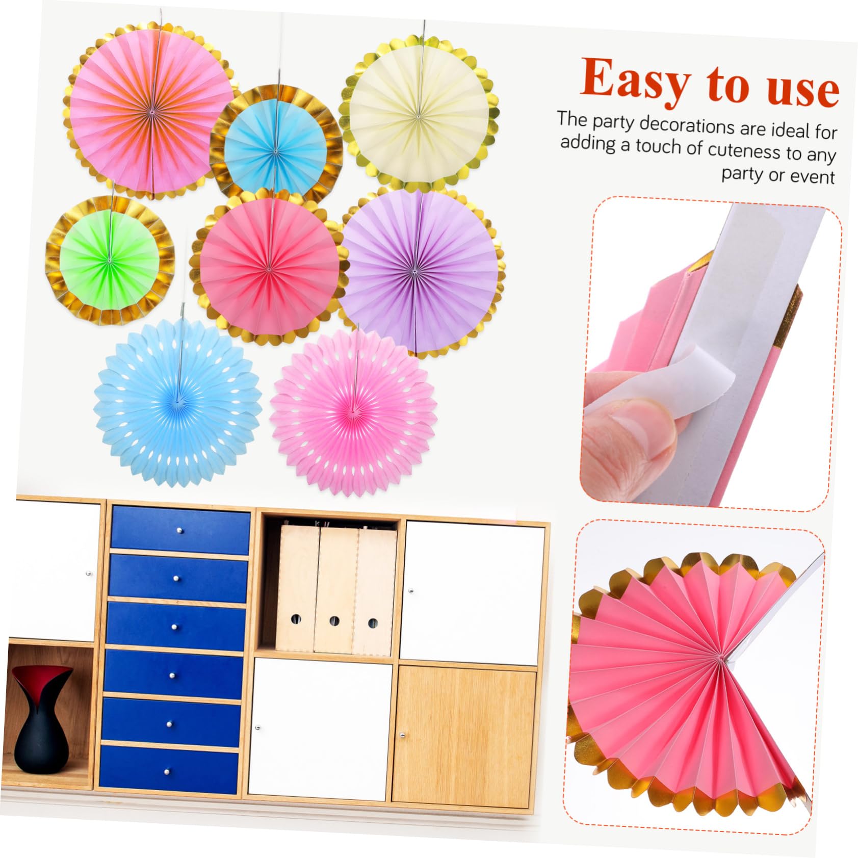 Pastellfarbene Papier Pompons 1 Satz aus Papier für Feiern