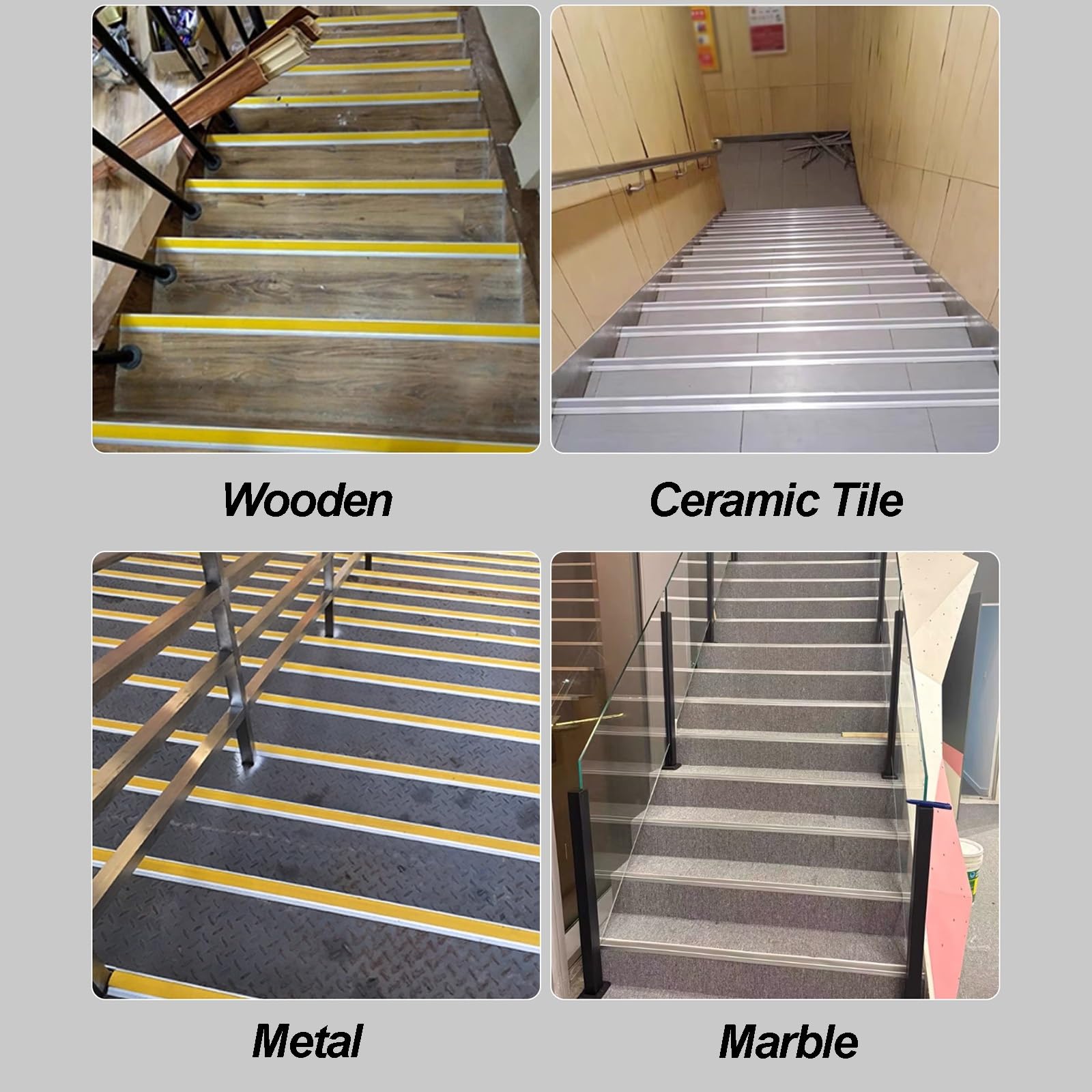 Esquineras, Protectores de Borde para Escalera, 3 Piezas Perfiles de Aluminio, Cantoneras Adhesivas, Topes de Esquina, Autoadhesivos en Forma de L, Antideslizantes(Gold)