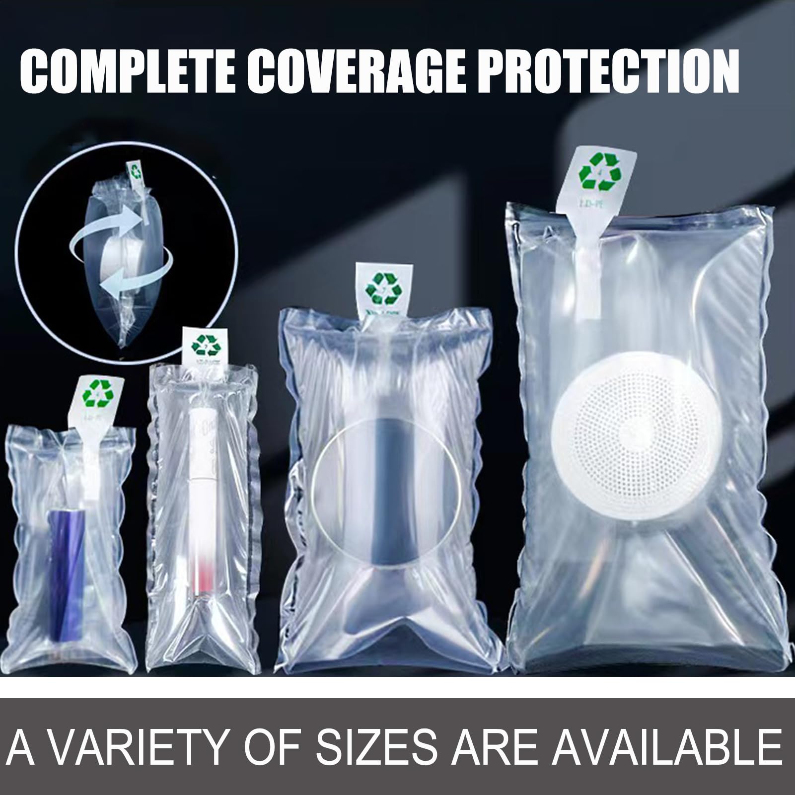 OULIGET Aufblasbare Luftverpackungsschutzbeutel, Schaumstoffbeutel, Luftpolsterfolie, Schaumstoffbeutel zum Umziehen, 30,5 x 40,6 cm, 50 Stück