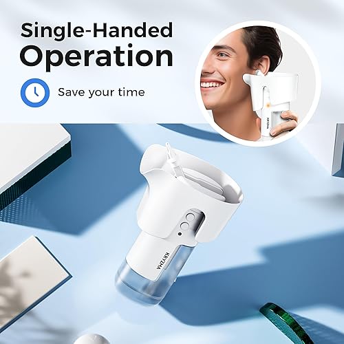 Miniatura 2 de Eliminación de cera de oído, paquete familiar de 12 puntas Kryzma S08 limpiador eléctrico de oídos con una sola mano, sistema de lavado de riego de