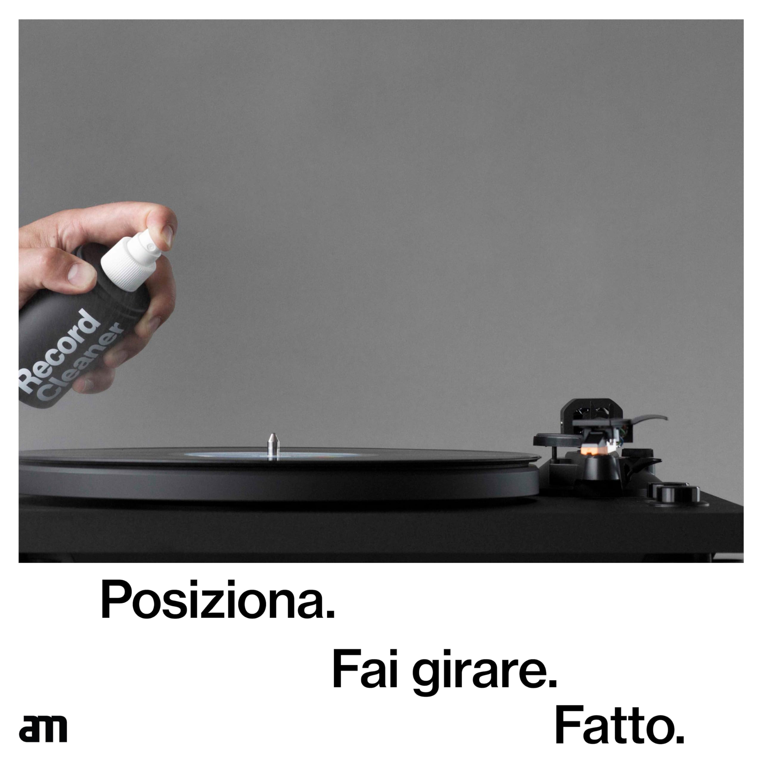 am Kit Pulizia Vinili 4 in 1 – Spray Pulizia Dischi da 200 ml, Stylus Cleaner, Spazzola in Velluto e Spazzola in Setole di Capra per Giradischi e Dischi in Vinile