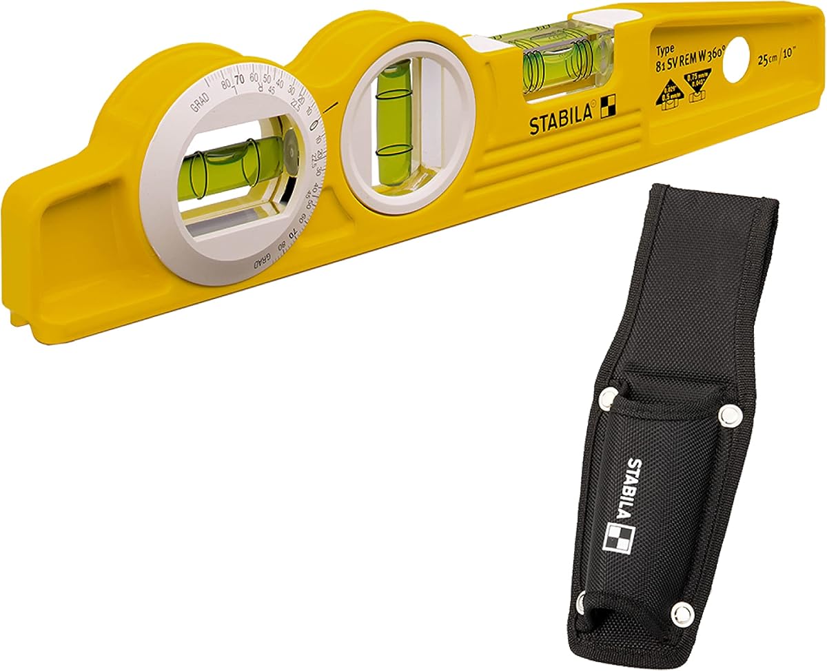 16670/0 25 cm "Torpedo Type 81 SV REM W360" Spirit Level With Bag - Yellow/Black