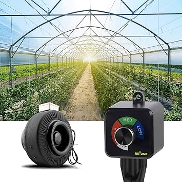 BN-LINK Variable Fan Speed Controller, Plug-in Electric 3 Speed Regulator Adjuster Cordless for Duct Inline Exhaust Vent Blower, Ventilation Fans, AC Motor Speed Controller, 125V, 4.8A, 600W