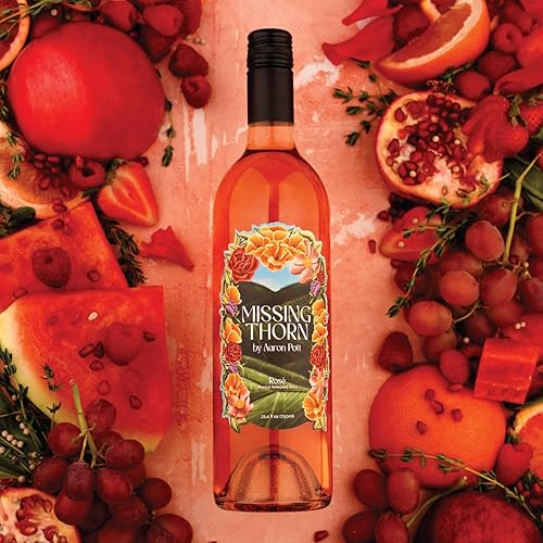 Miniatura 4 de Missing Thorn Vino rosado de Zinfandel sin alcohol de Aaron Pott  Sip Clean vino sin alcohol con bayas y notas de naranja sanguina  Bajo azúcar,