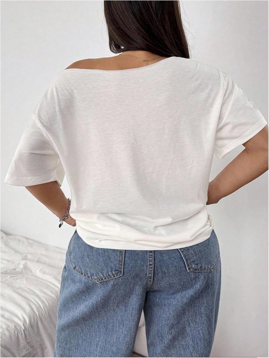 Floerns Women's Plus Size Floral Off The Shoulder Tops Summer Vacation Casual T Shirts - Image 3