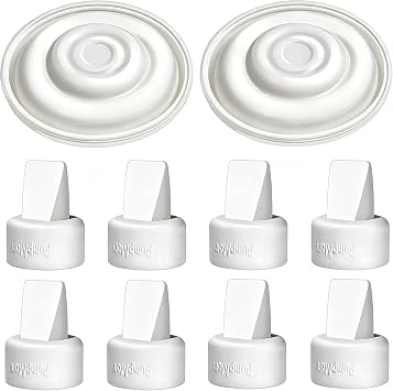 8 Duckbill Valves and 2 Membrane for Spectra Breast Pump Parts | BPA Free Silicone Pump Accessories Compatible with Spectra S1/S2/9 Plus Valves and Silicone Diaphragm