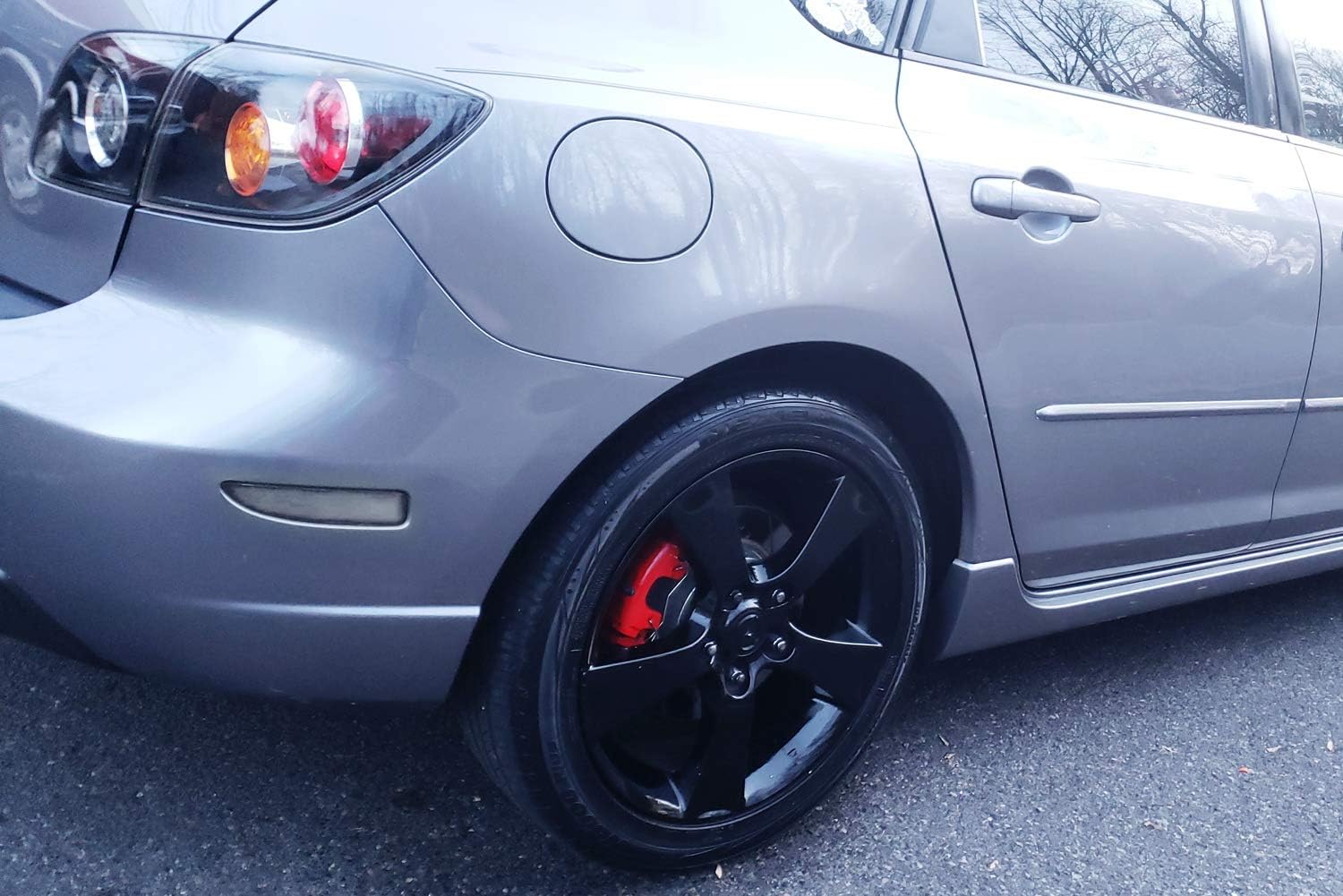 iJDMTOY Clear Lens 90-SMD Full LED Side Marker Light Assy Compatible With 2004-2008 Mazda 3 Sedan, Replace OEM Red Bulb-Less Sidemarker Reflectors